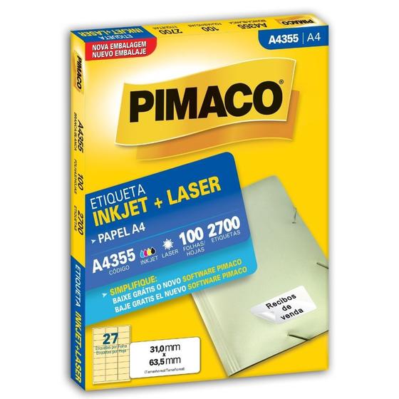 Etiqueta Pimaco Inkjet + Laser - A4355 04823 Menor preço em Etiqueta Pimaco Inkjet + Laser - A4355 04823