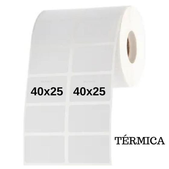 Imagem de Etiqueta Térmica 40x25 Com 2 Colunas 5 Rolos 10000 Un