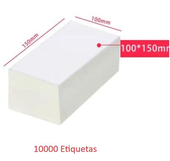 Imagem de Etiqueta Termica Bloco com 10.000 - Medida 10x15cm (100x150mm) Térmica Adesiva Branca Para Envios E-Commerce