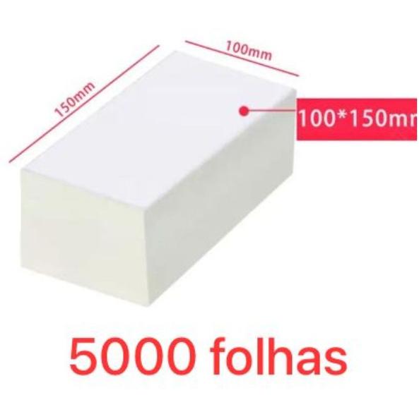 Imagem de Etiqueta Termica Bloco com 5.000 - Medida 10x15cm (100x150mm) Térmica Adesiva Branca Para Envios E-Commerce