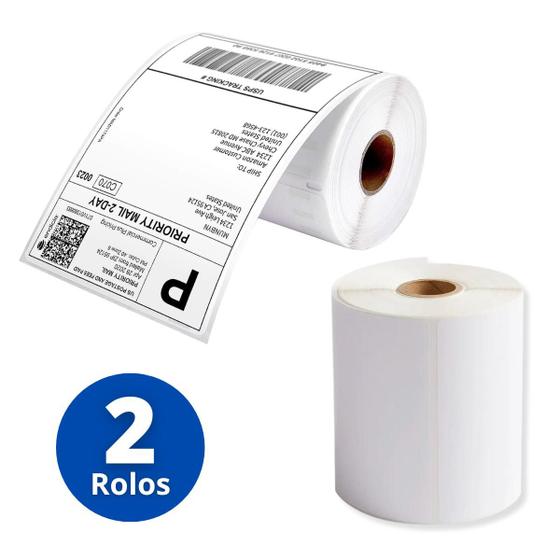 Imagem de Etiqueta Térmica Serrilha Adesiva Kit C/ 2 Rolos De 200 Etiquetas Cada