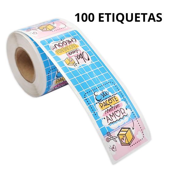 Imagem de Etiquetas Adesivas Lacre de Sacola e Caixa 100 unidades