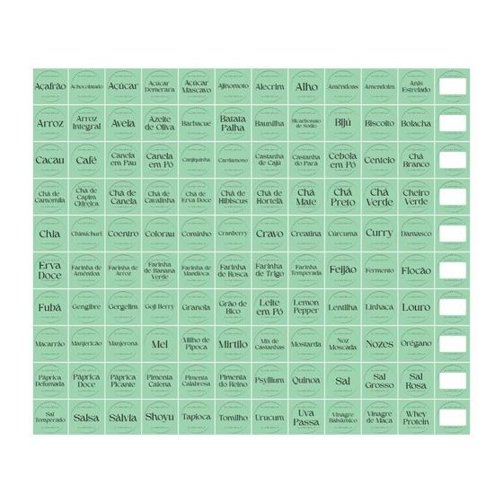 Imagem de Etiquetas Adesivas Para Potes Alimentos e Temperos Cozinha 110 Unidades