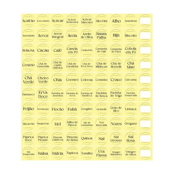 Imagem de Etiquetas Adesivas Para Potes Alimentos e Temperos Cozinha 80 Unidades