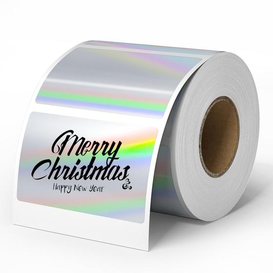 Imagem de Etiquetas adesivas térmicas CLASSY Holographic Silver 500 Labels