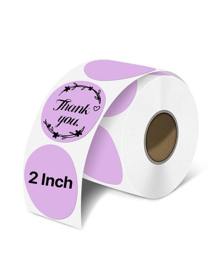 Imagem de Etiquetas adesivas térmicas iEager 5cm Circle Purple 500 Labels