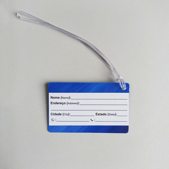 Imagem de Etiquetas (Tags) para bagagem em PVC 54x86 mm com alça em silicone transparente - 5 (cinco) unidades