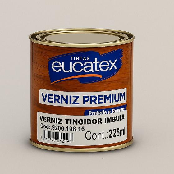 Imagem de Eucatex Verniz Imbuia Brilhante 225ml Proteção e Acabamento