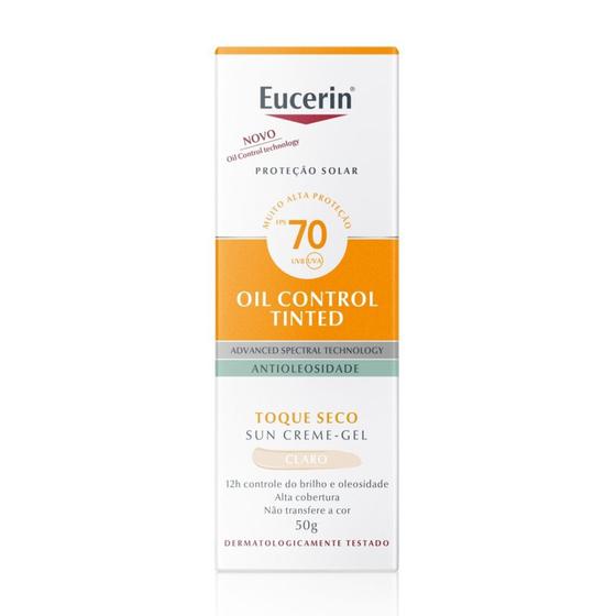 Imagem de Eucerin Sun Oil Control Tinted Claro FPS 70 Protetor Solar Facial 50g