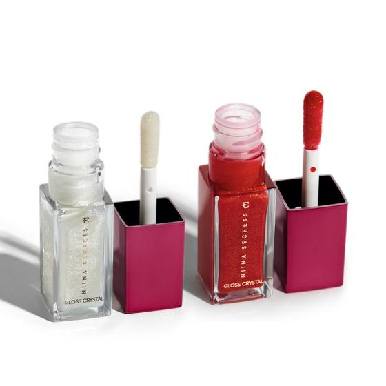 Imagem de Eudora Kit Gloss Crystal Niina Secrets: Vermelho Ágata 7ml + Holográfico Moon Stone 7ml