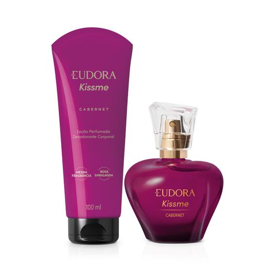 Eudora Kit Kiss Me Cabernet: Desodorante Colônia 50ml + Loção Corporal 100ml – Eudora Kiss Me