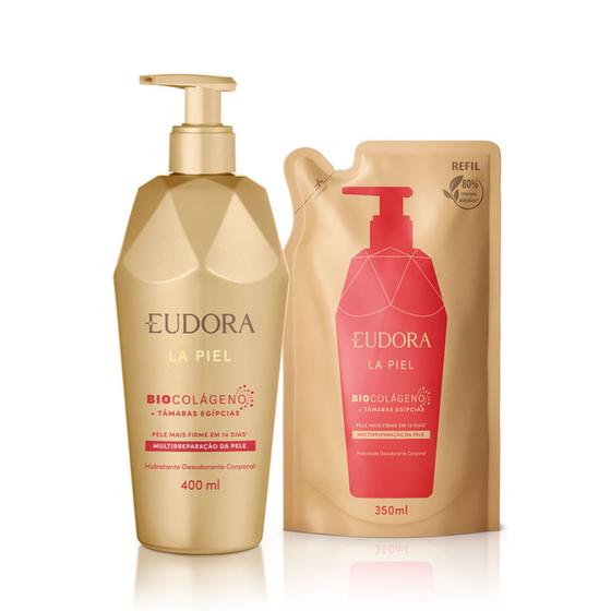 Imagem de Eudora Kit La Piel Tâmaras Egípcias: Hidratante Desodorante Corporal 400ml + Refil Hidratante Desodorante Corporal 350ml