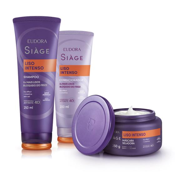 Imagem de Eudora Kit Siàge Liso Intenso: Shampoo 250ml + Máscara 250g + Condicionador 200ml