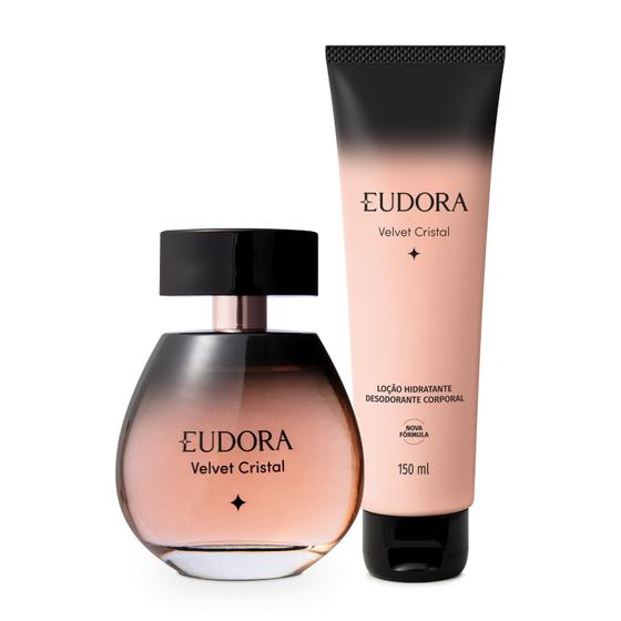 Imagem de Eudora Kit Velvet Cristal: Desodorante Colônia 100ml + Loção Perfumada Desodorante Corporal 150ml