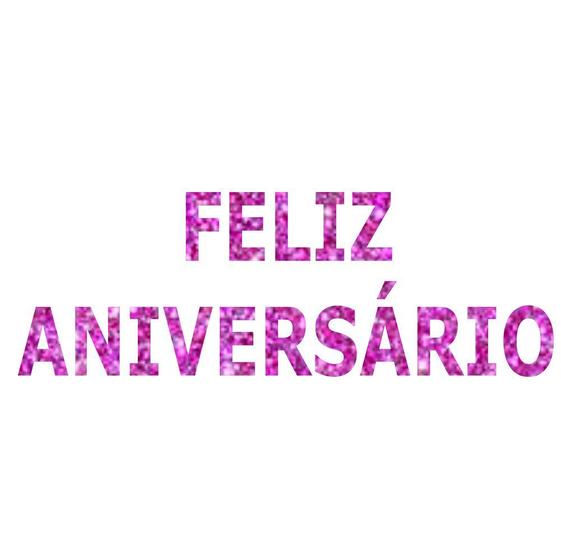 Imagem de Eva letra Feliz Aniversário Glitter rosa 13cmx10cm ref 5412