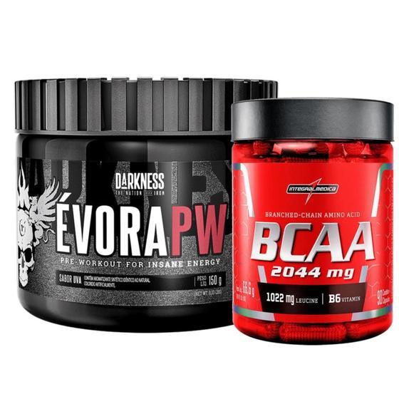 Imagem de Evora Pré Treino 150g + Bcaa 2044mg 90 Caps Integralmedica