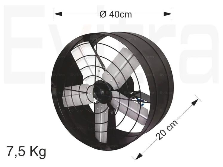 Imagem de Exaustor E Ventilador 40cm Industrial 1750rpm Motor Blindado