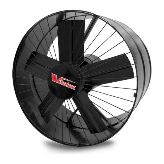 Imagem de Exaustor Industrial 40cm Preto Vitalex 220v Monofásico 1/4 Hp com Chave de Reversão