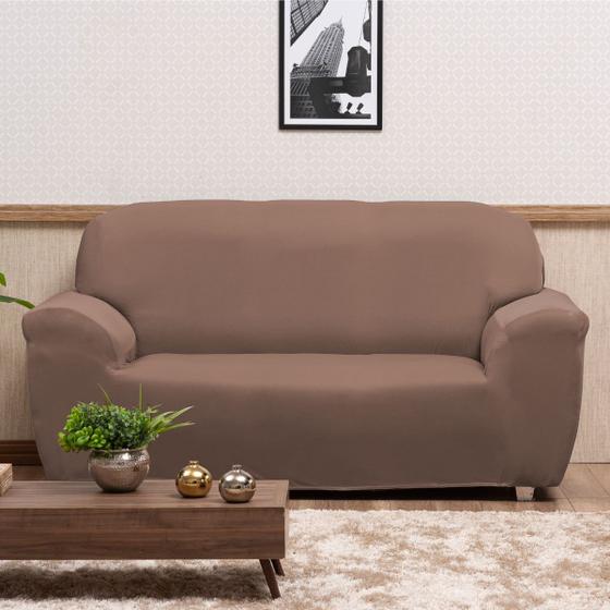 Imagem de Exclusiva Capas de Sofa 3 e 4 Lugares Chocolate Malha Premium