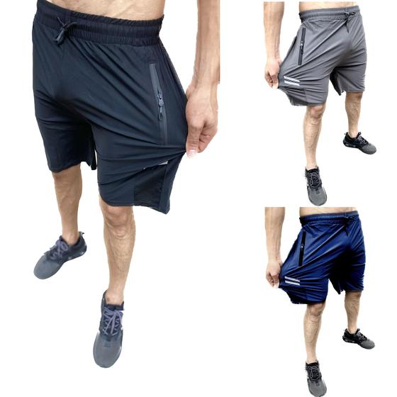 Exclusivo! kit com 3 bermudas dry fit de seda gelada esportivas - premium Menor preço em Exclusivo! kit com 3 bermudas dry fit de seda gelada esportivas - premium