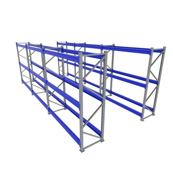 Imagem de Expositor 6 mini porta pallet 250 kg 180x200x60 (CxLxP) cinza com azul sem bandejas