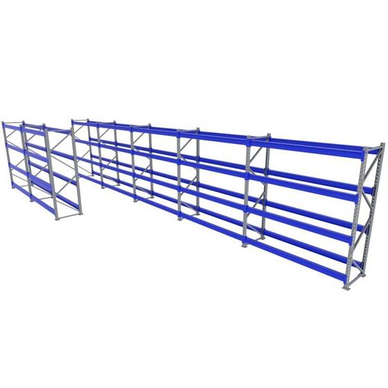 Imagem de Expositor 6 mini porta pallet 250 kg 180x200x60 (CxLxP) cinza com azul sem bandejas