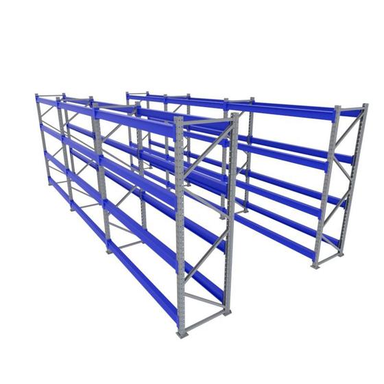 Imagem de Expositor 6 mini porta pallet 250 kg 180x200x60 (CxLxP) cinza com azul sem bandejas