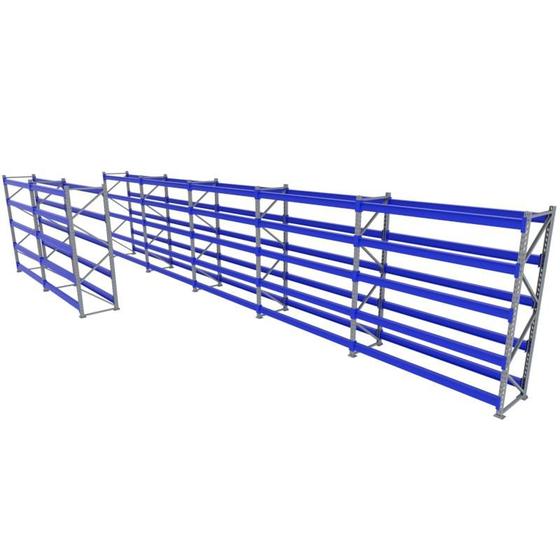 Imagem de Expositor 6 mini porta pallet 250 kg 180x200x60 (CxLxP) cinza com azul sem bandejas