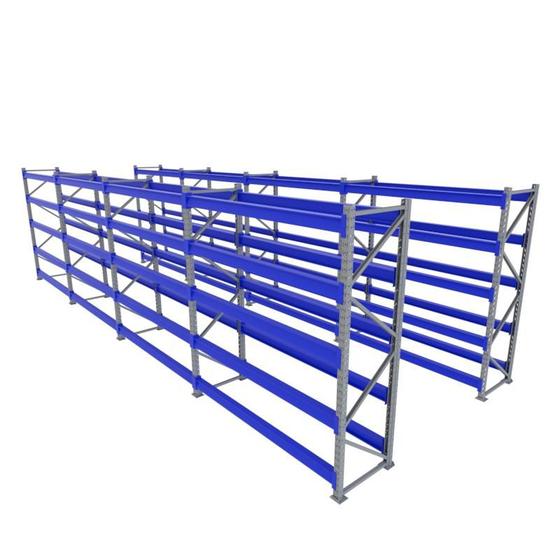 Imagem de Expositor 8 mini porta pallet 250 kg 180x200x60 (CxLxP) cinza com azul sem bandejas