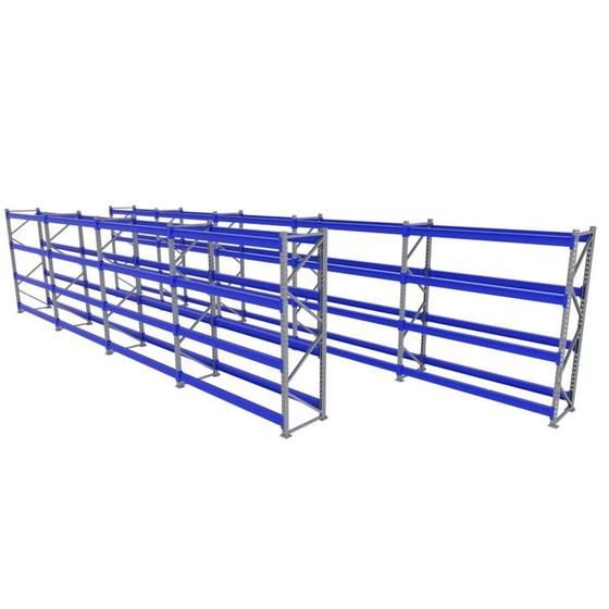 Imagem de Expositor 9 mini porta pallet 250 kg 180x200x60 (CxLxP) cinza com azul sem bandejas