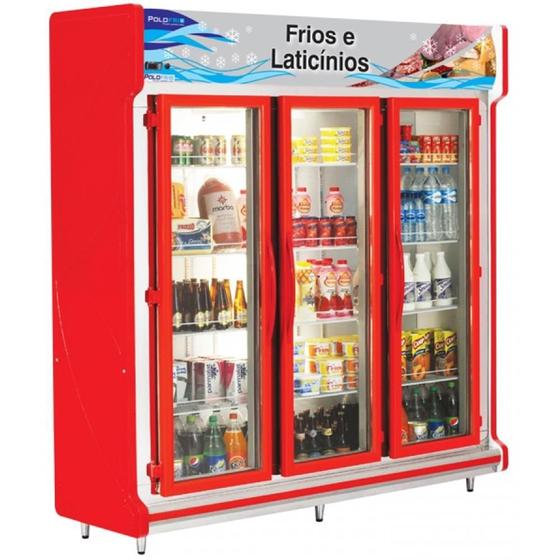 Geladeira/refrigerador 1366 Litros 3 Portas Vermelho - Polofrio - 220v - 2204
