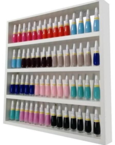 Imagem de Expositor De Esmaltes Branco Tx Com Fundo Em Mdf