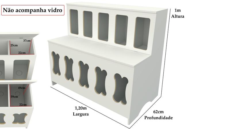 Imagem de Expositor De Ração, Pet Box 10 Divisões (osso)