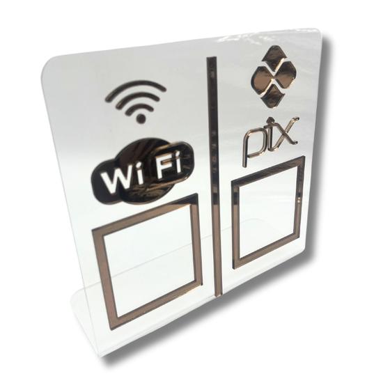 Imagem de Expositor DUPLO WI-FI - PIX - Cristal com Bronze