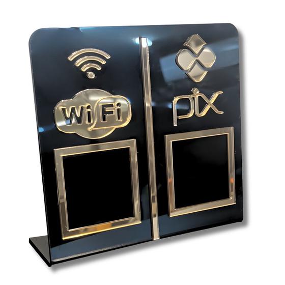 Imagem de Expositor DUPLO WI-FI - PIX - Preto com Bronze