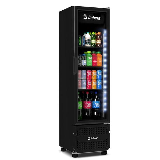 Imagem de Expositor e Refrigerador Vertical VR08  Imbera - All Black Inverter 244L LED Perimetral Porta de Vidro 0ºC a +7ºC