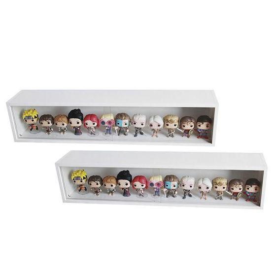 Expositor Funko Pop Mdf (médio) Branco, portas em vidro, Dom Móveis - kit 2 Unidades Menor preço em Expositor Funko Pop Mdf (médio) Branco, portas em vidro, Dom Móveis - kit 2 Unidades