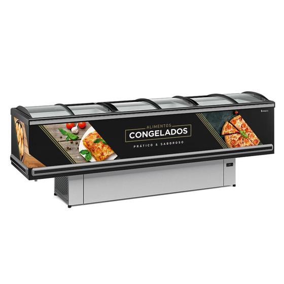 Imagem de Expositor Ilha Gelopar Para Congelados Premium 819 Litros Preto 127V GESV-290CL