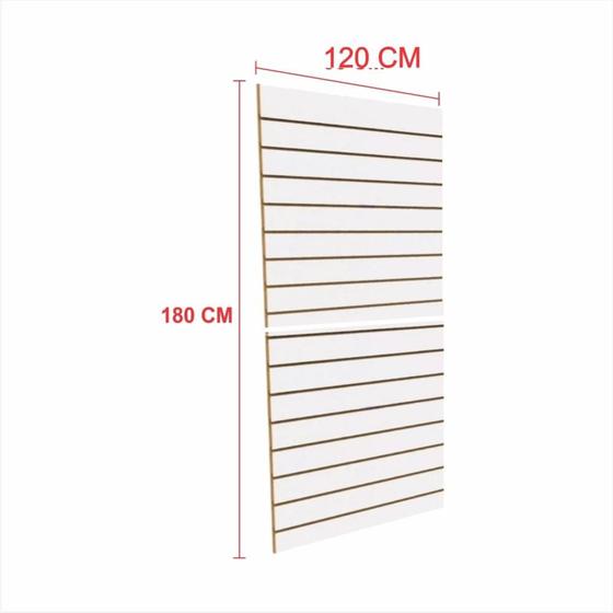 Expositor painel canaletado 18mm Branco altura 180 cm comp 120 cm Menor preço em Expositor painel canaletado 18mm Branco altura 180 cm comp 120 cm