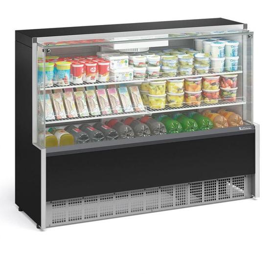 Imagem de Expositor Vitrine de Bolo Bebida com Ar Forçado Refrigerado 1,75m Gelopar 220V