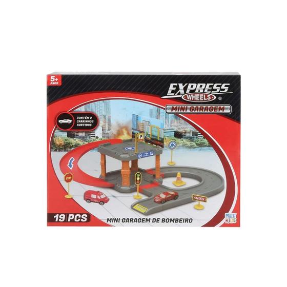 Imagem de Express Wheels Mini Garagem de Bombeiro com Carrinhos Multikids - BR1839