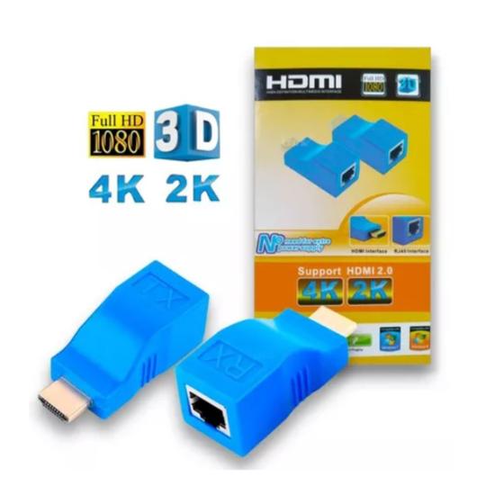Imagem de Extender Hdmi 4k 3d 1.4 20/30m Para Rj45 Sobre Cat 5e/6 Rede