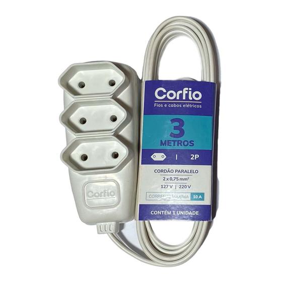 Imagem de Extensao 3 Tomadas 10A 30 Metros Branco 2P Corfio