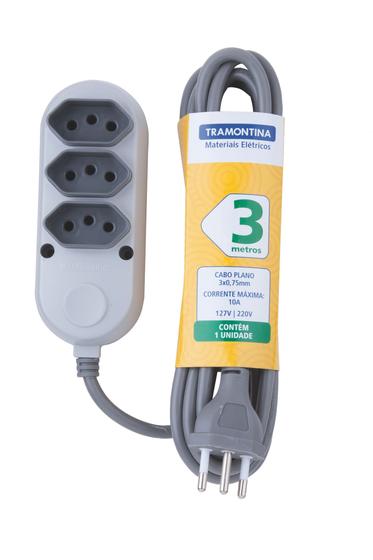 Imagem de Extensao 3 Tomadas 2p+t 10a/250v 3 Metros Tramontina