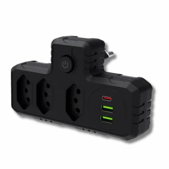 Imagem de Extensão 3 Tomadas Com 2 Usb Bivolt Sem Fio