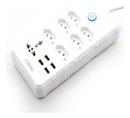 Imagem de Extensão 6 Tomadas 1 Universal 4usb Bivolt Power 110v/220v2m