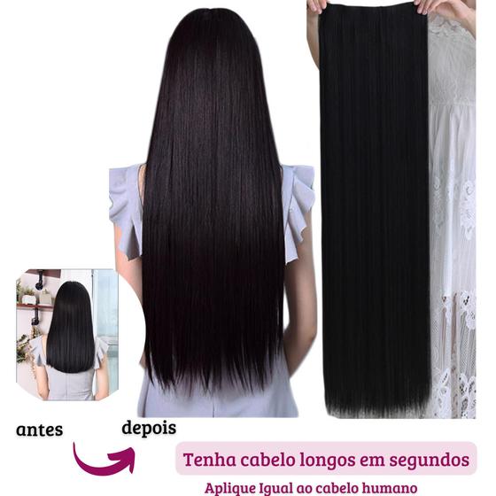 Imagem de Extensão de Cabelo Aplique Tic Tac Orgânico  70cm - Diversas Cores