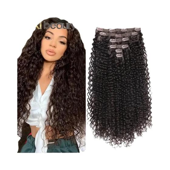 Imagem de Extensão de Cabelo Sintético Jerry Curly - 26 Polegadas - Preto e Marrom - Com Clipe
