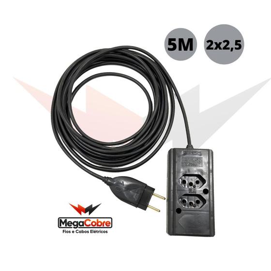 Imagem de Extensão Dupla De 5M Com Cabo PP 2x2.50MM
