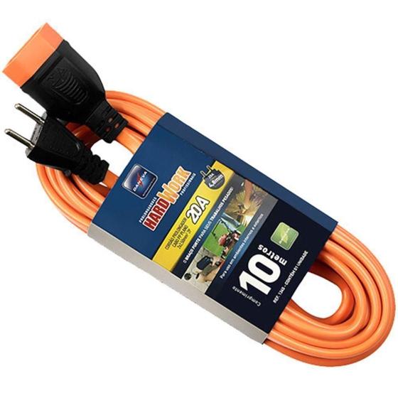 Extensão elétrica 10 metros 2 x 2,50 mm 2P 20A - HARDWORK - Daneva Menor preço em Extensão elétrica 10 metros 2 x 2,50 mm 2P 20A - HARDWORK - Daneva